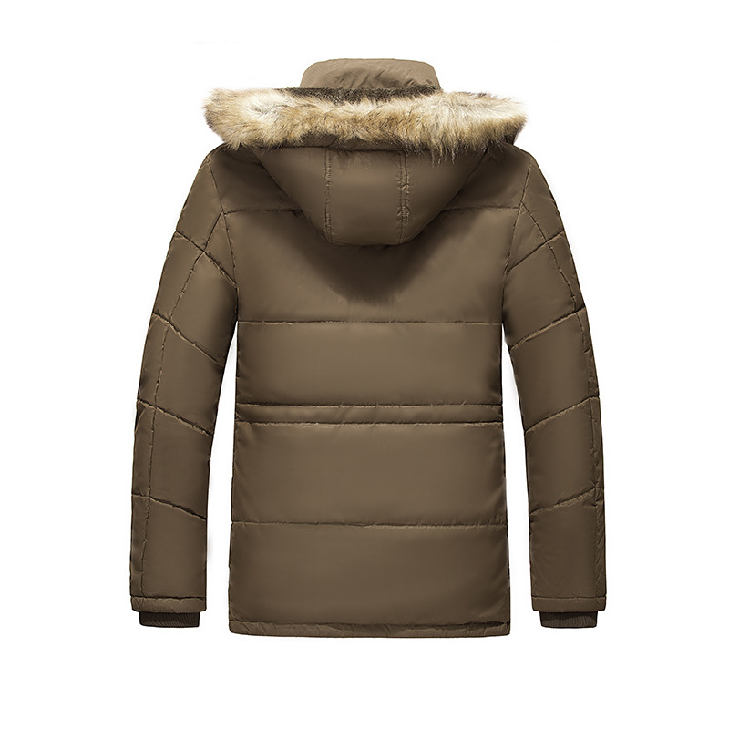 Invierno nueva chaqueta acolchada de algodón para hombre de longitud media forrada de lana cálida chaqueta delgada chaqueta acolchada de algodón casual para hombre Amazon al por mayor