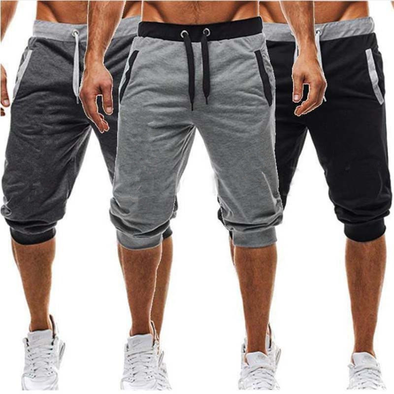 1 pantaloncini da jogging a cinque punti, di media lunghezza, alla moda, casual, sportivi, slim fit, a blocchi di colore, da uomo europei e americani_voghion.com