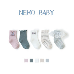 New 20 Autumn Children's Socks Korean Style Bowknot Edge Girls' Socks Baby Princess Socks Infant Socks Fine Combed Cotton