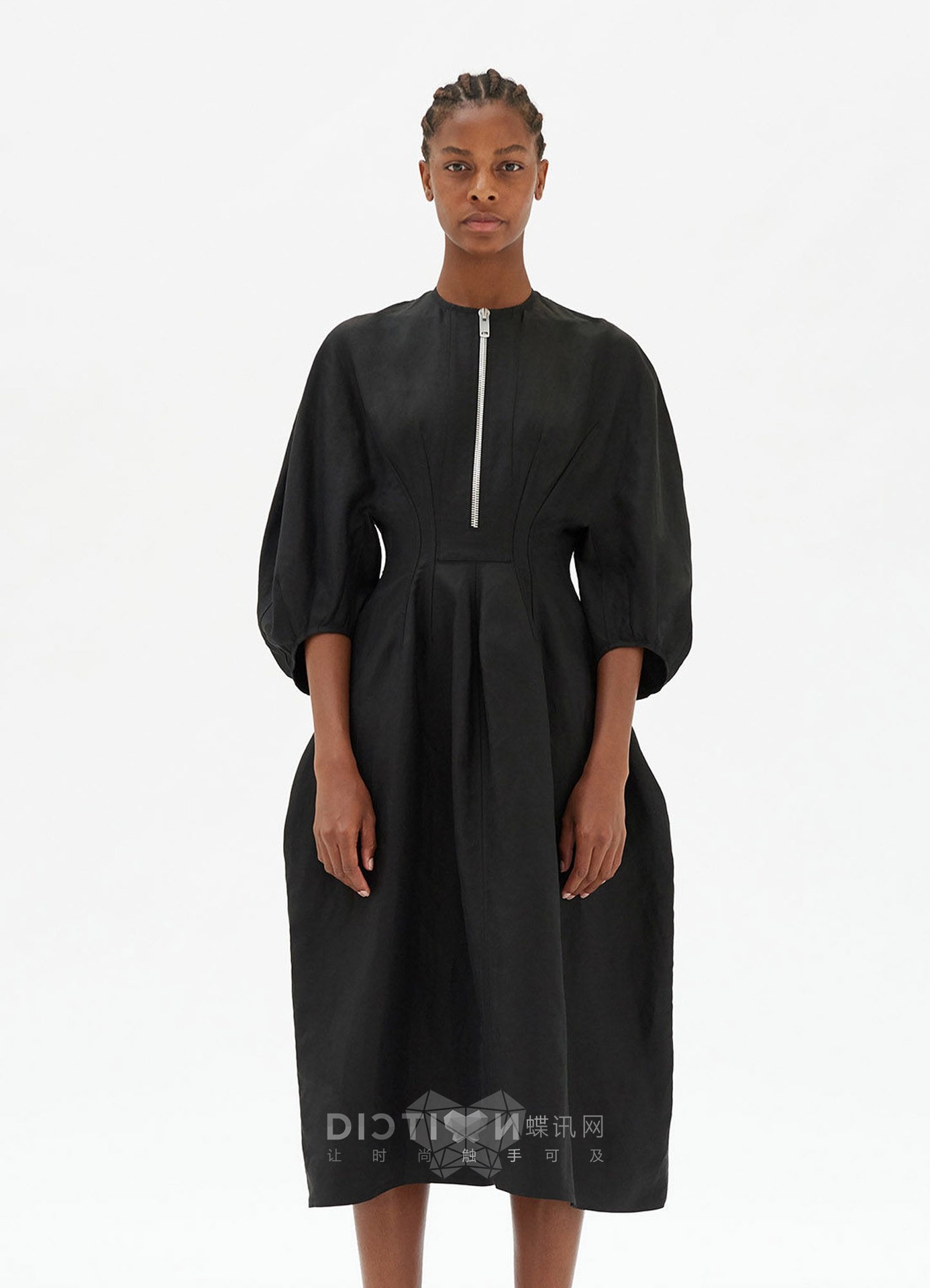 拉链连衣裙 高端亚麻面料、立体裁剪原版定制全衣包边处理