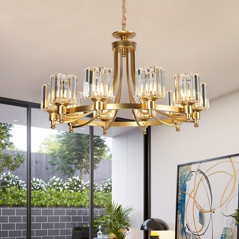 American style Postmodern New Chinese style Light extravagance a chandelier circular a living room Crystal lamp atmosphere Northern Europe modern Restaurant Hotel lights