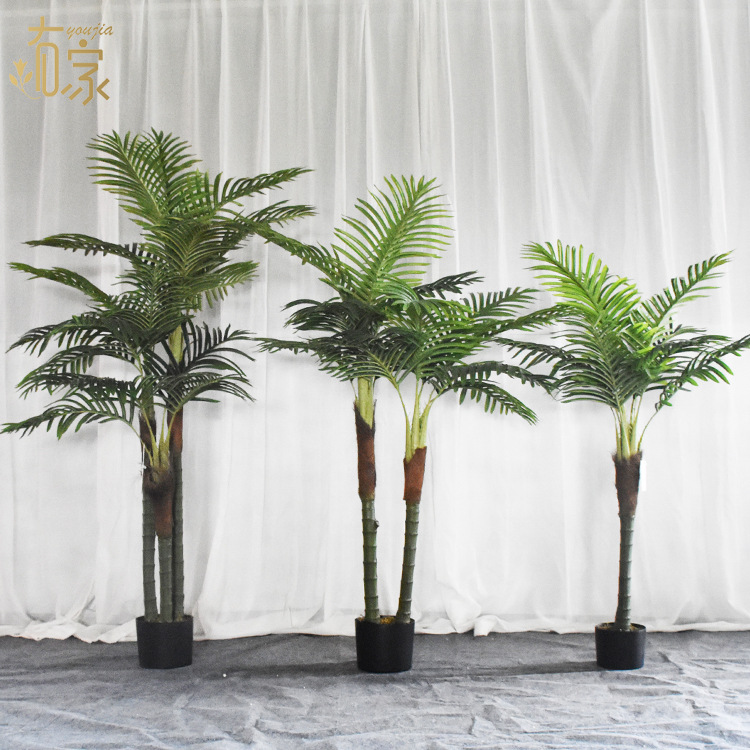 Plantas artificiales de girasol en maceta, troncos de madera auténtica para centros comerciales y hoteles, plantas verdes artificiales, palmeras artificiales, plantas decorativas para hoteles al por mayor