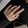 Golden retro advanced brand ring, European style, silver 925 sample, high-quality style, Korean style, simple and elegant design, on index finger