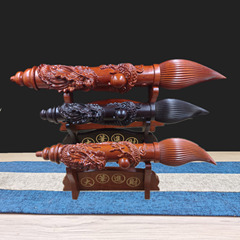 大筆進財黑檀實木雕龍筆擺件巴花金榜提名毛筆家居木質工藝禮品