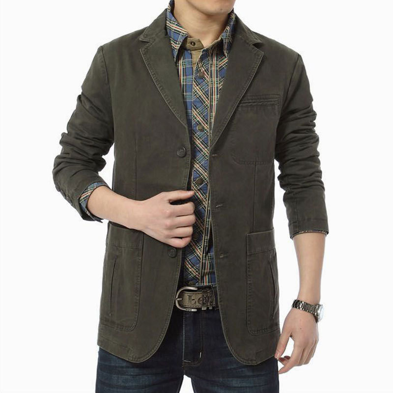 Nueva primavera y otoño transfronteriza al por mayor de algodón de los hombres chaqueta de traje casual de moda de los hombres traje de papá de moda traje pequeño