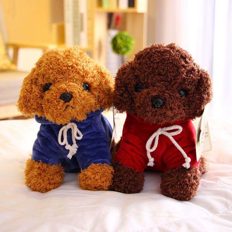 Vestirse peluche perro de peluche muñeca de juguete simulación rizado suéter cachorro 8 pulgadas máquina de agarre muñeca de regalo