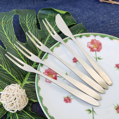 不锈钢月饼刀叉 中秋月饼礼品刀叉套装 甜品点心叉水果签定制logo|ms