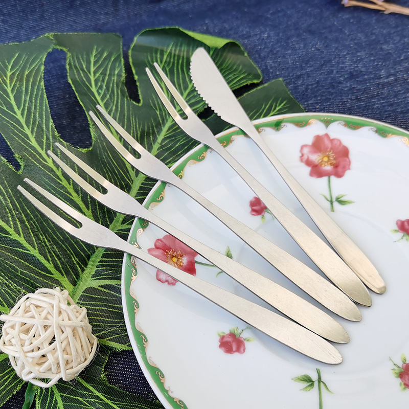 不锈钢月饼刀叉 中秋月饼礼品刀叉套装 甜品点心叉水果签定制logo|ms