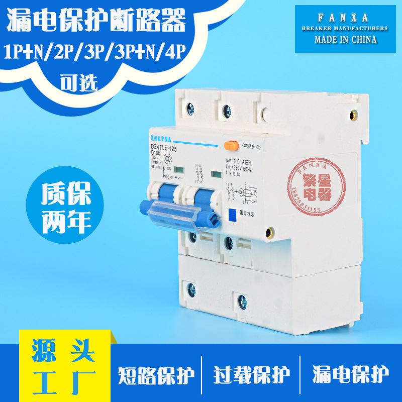 dz47le-125/2P household Leakage protection 100A Leakage protection switch NCLE-80A