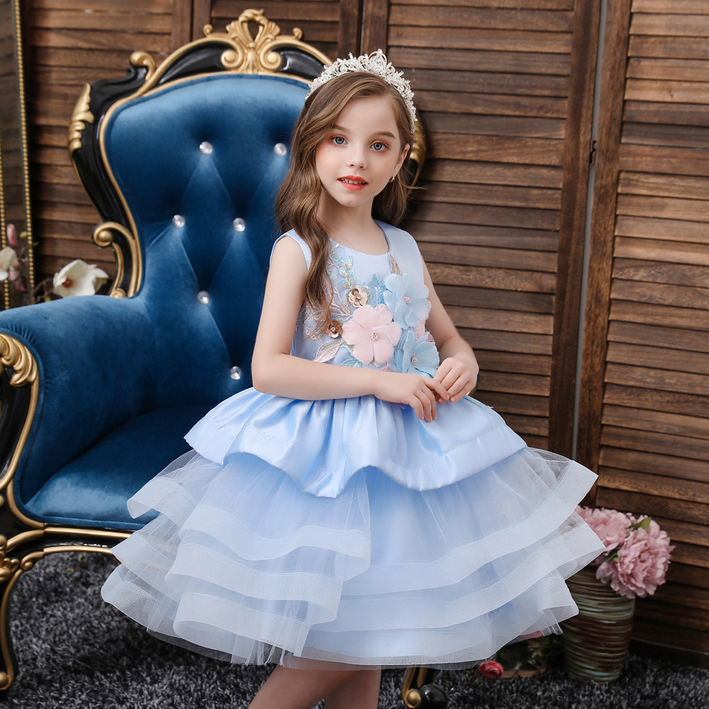 Girl's Dress Princess dress Birthday Dance Performance Dress Small and Medium-sized Children's Dress Dress Girl's Foreign Trade Supply