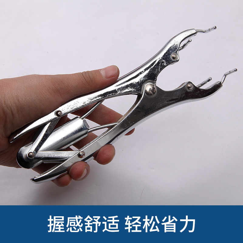 Alicates de castración de acero inoxidable para uso veterinario, herramienta de castración, alicates para cortar la cola de cerdos, ganado y ovejas, alicates para cortar la cola con anillo, material para ganado.