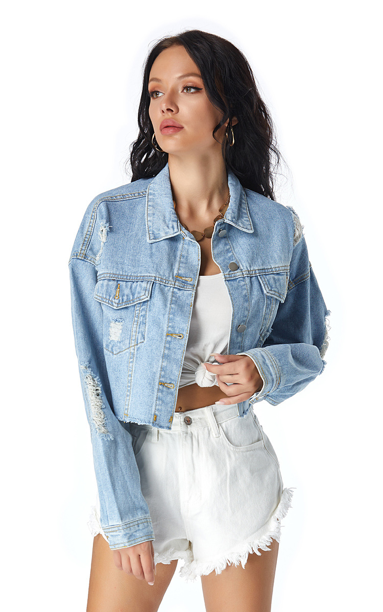 breasted short denim jacket  NSSY9138