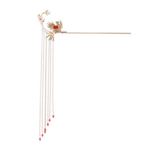 Phoenix headdress for women girls fairy ancient empress cosplay Hanfu qipao dress step shake hair tiara bird hair comb Antique fringed hairpins ancient ornaments