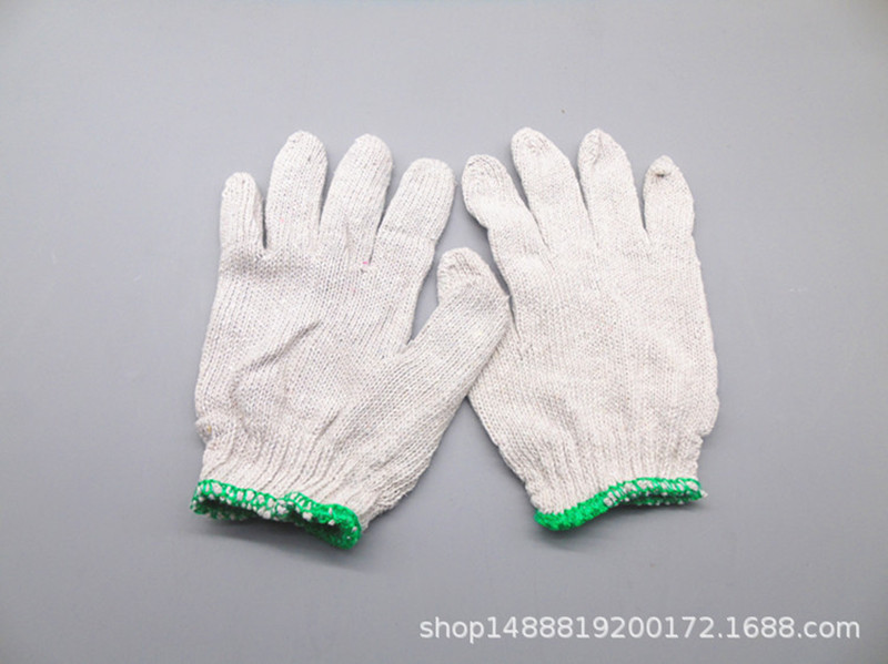 手套劳保耐磨加厚棉线手套干活白色尼龙手套工作劳动纯棉纱线手套