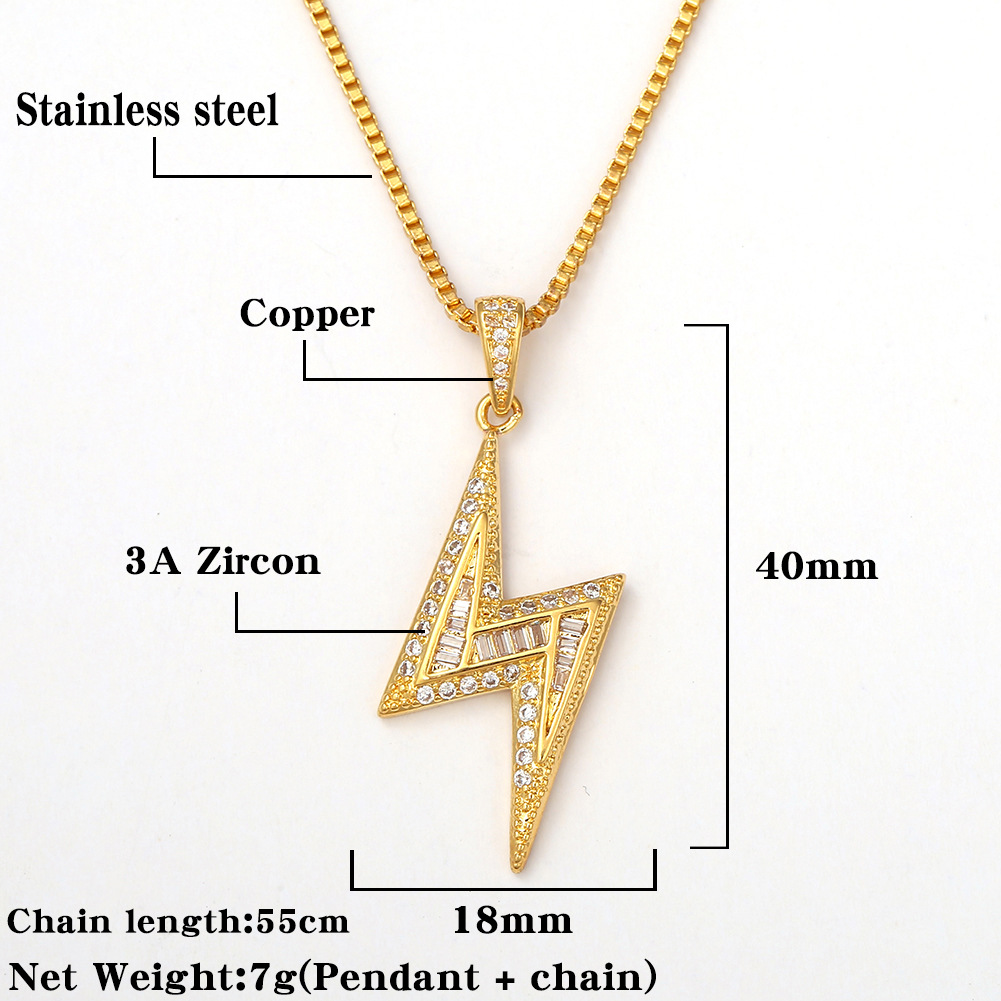 Fashion Lightning Copper Inlaid Zircon Necklace Wholesale display picture 1