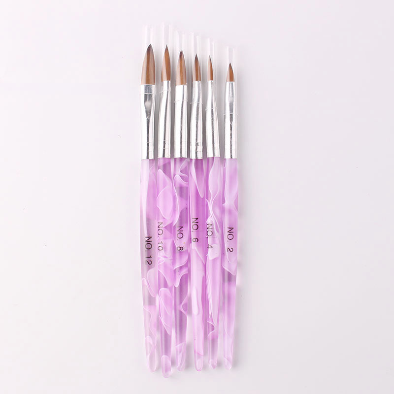 Uñas arte cristal uñas traje 6 unids acrílico onda varilla tallada pluma cristal uñas arte traje pluma al por mayor