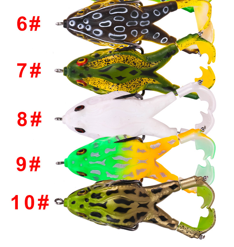 Lifelike Frog Lures 10 colors Soft Plastic Frog Lures  Fresh Water Bass Swimbait Tackle Gear