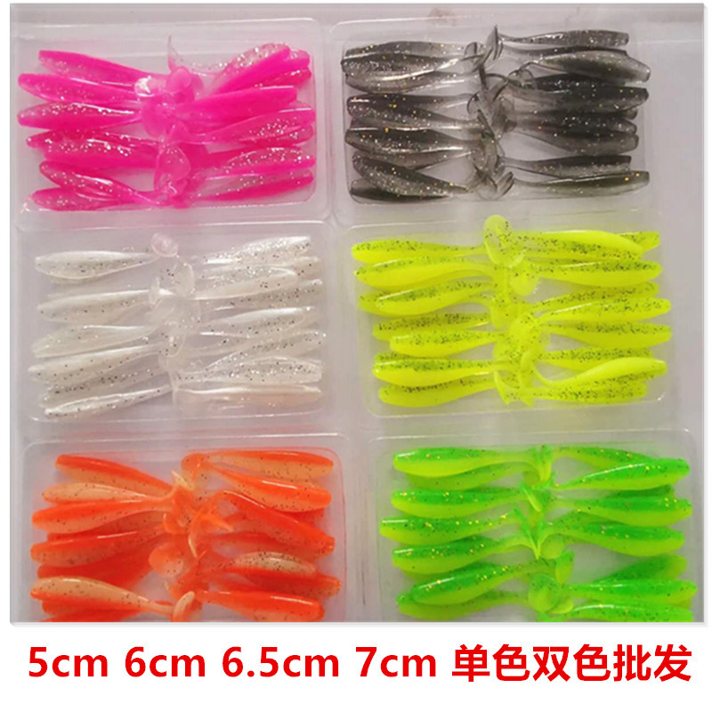 6 Colors Paddle Tail Fishing Lures Soft Plastic Baits Bass Trout Fresh Water Fishing Lure