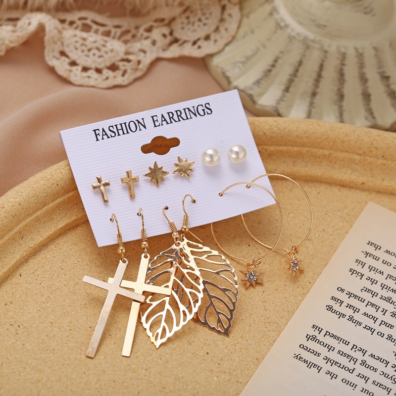 Hot Selling Tassel Earrings Creative Simple Retro  Earring Set 6 Pairs display picture 15