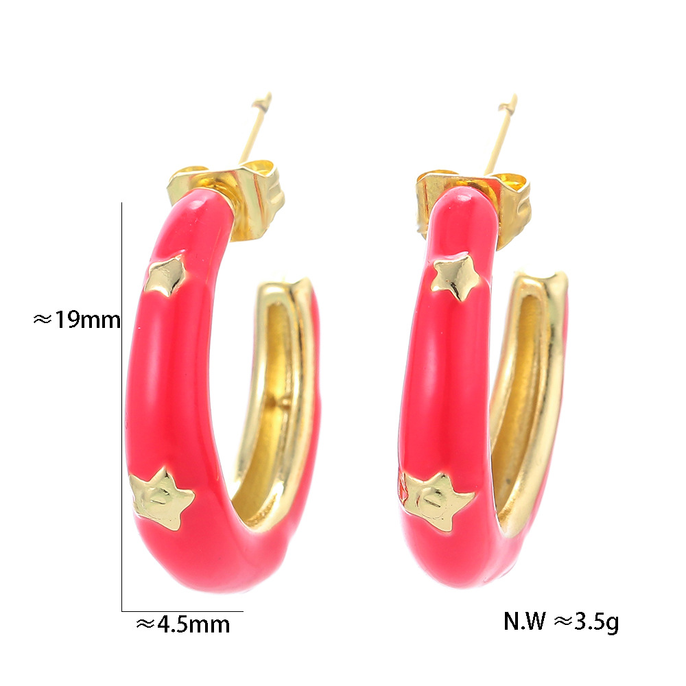 retro Cshaped hoop copper earringspicture5