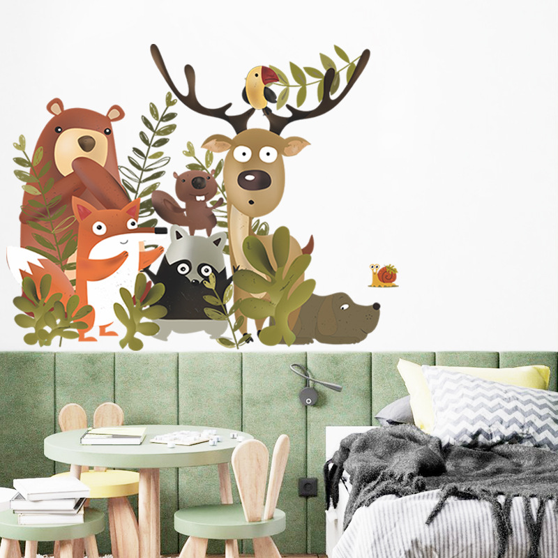 Cartoon Hand-painted Jungle Animal Wall Stickers display picture 2