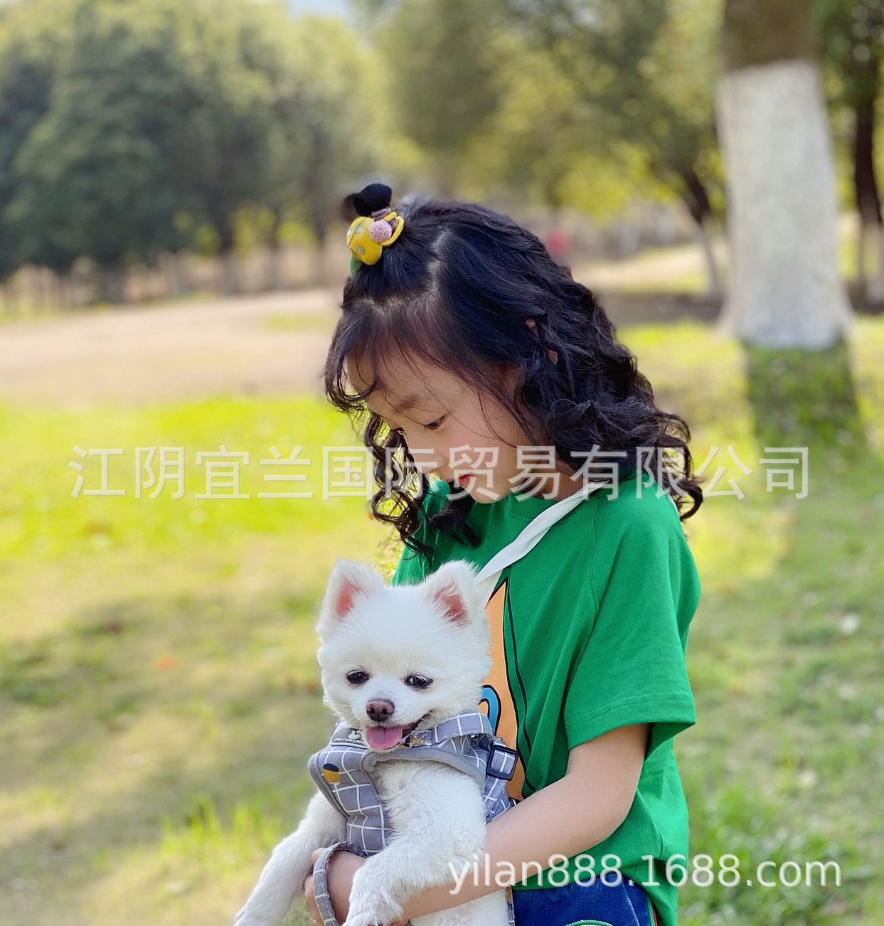 一件代发cici家20春夏新款高级感定制大牌风童装GC家绿色印花T|ms