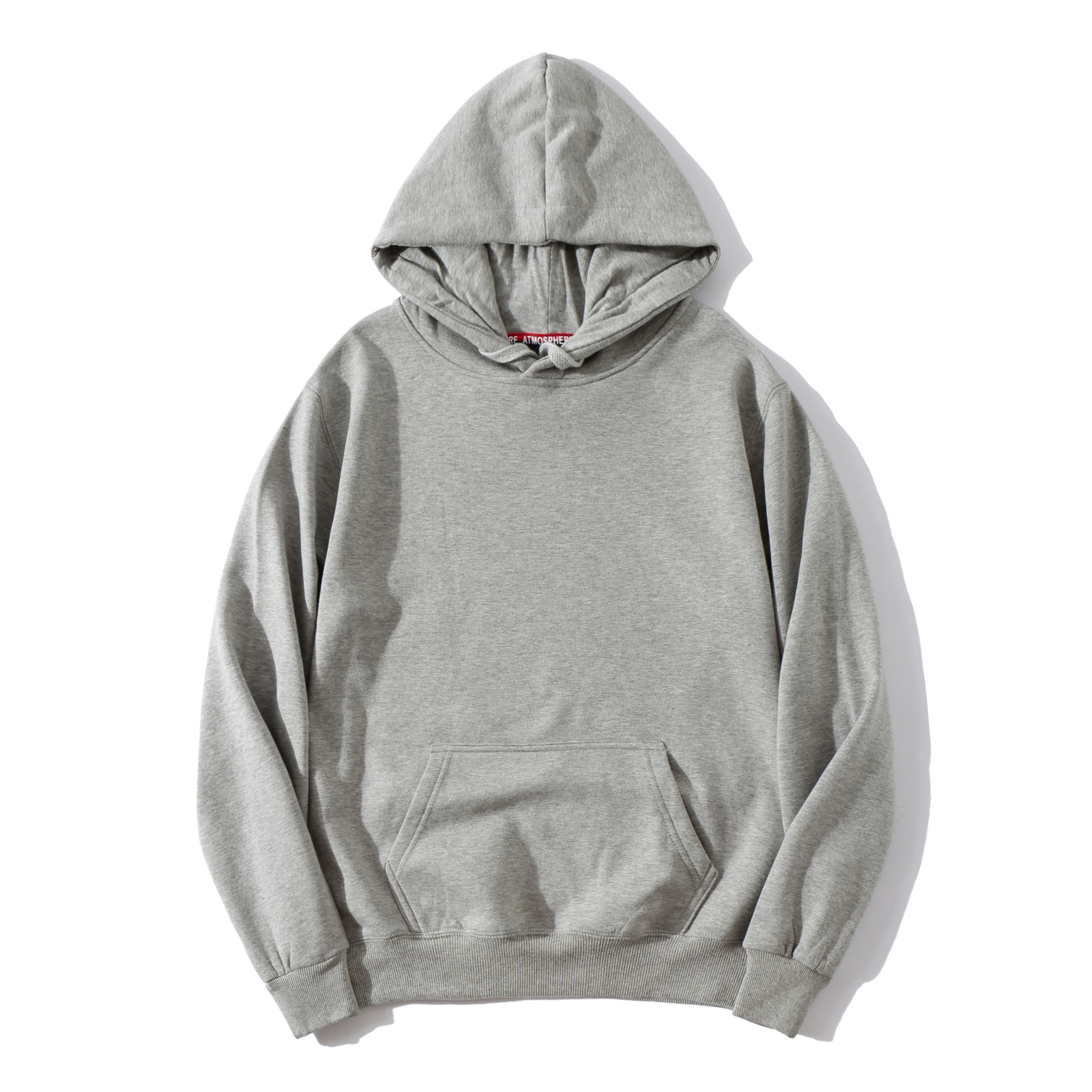 Spring Solid Hooded Collarless Trend Side seam Pocket Single breasted Youth Socket grey leisure time men's wear