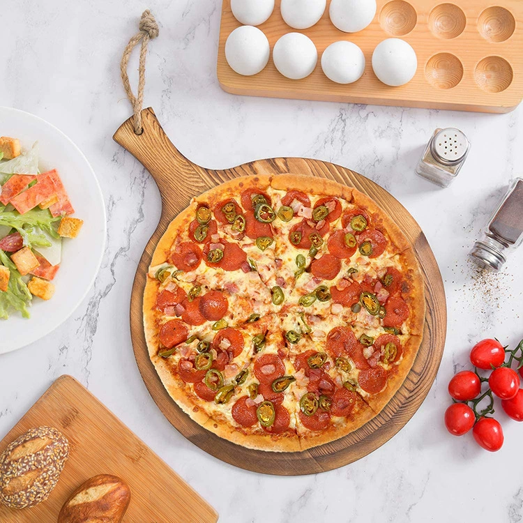 Деревянная тарелка для пиццы Закуски для барбекю Западная стейк тарелка Суши из цельного дерева Круглая деревянная тарелка для пиццы