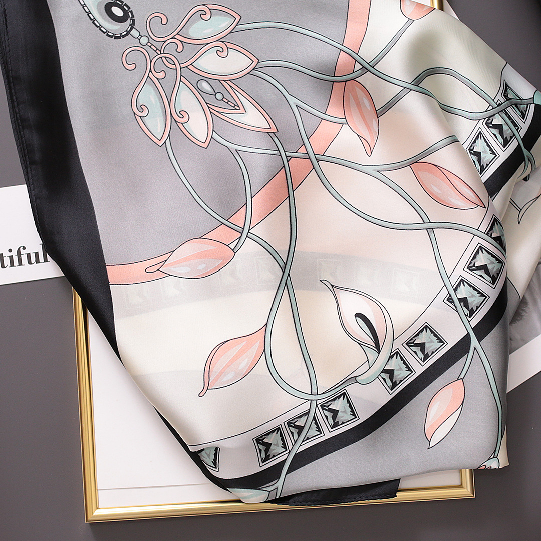 Südkoreas Dongdaemun-Imitation, neuer bedruckter kleiner Seiden-Halsschutz für Damen, vielseitiger Instagram-Halsschutz für Frühling und Herbst_voghion.com