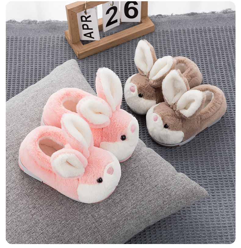 Woman Lady Plush Velvet Closed-Toe Adjustable Spring Autumn Bedroom Warm Soft Breathable Machine Washable House Shoes_voghion.com