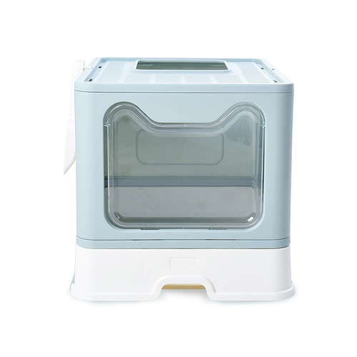 Pet shop wholesale cat litter box closed drawer type folding cat litter box large anti-splash top-in cat toilet
