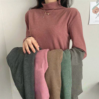 Autumn and winter new pattern Half collar Cation Base coat Korean Edition keep warm Elastic force Socket Sweater Long sleeve Self cultivation Internal lap