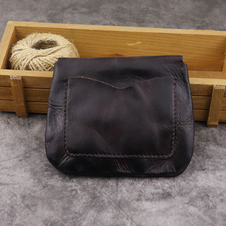 New Plant Tanned Leather Zero Wallet for Women's Minimalist Cover Style Large Capacity Card Storage Used Wrinkle Bag_voghion.com