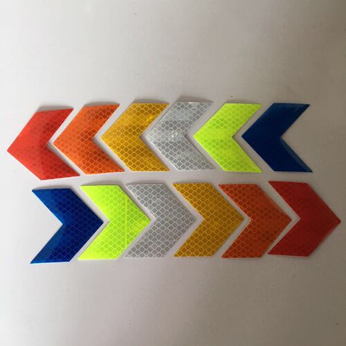 Car arrow car sticker warning reflective sticker crystal color grid guide mark electric vehicle motorcycle decoration modified body sticker