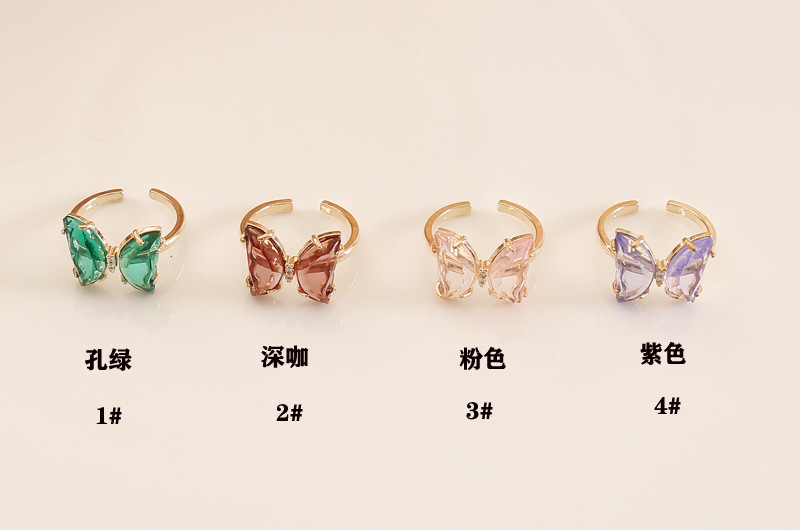 Fashion Multicolor Zircon Butterfly Ring display picture 14