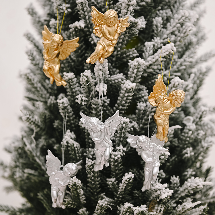 Gold And Silver Angel Pendant Christmas Tree Ornament display picture 14