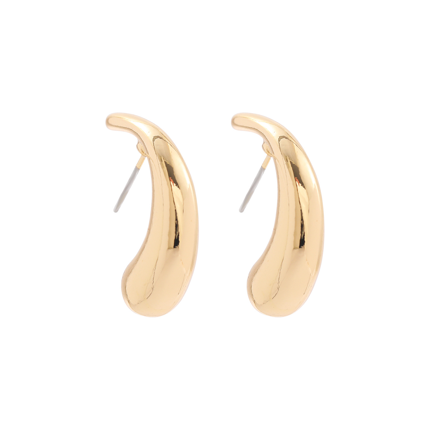 Retro C Shape Plating Alloy No Inlaid Earrings display picture 1