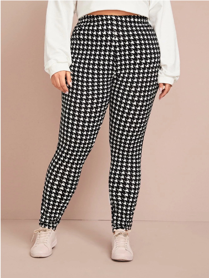 plus size houndstooth leggings NSCX21922