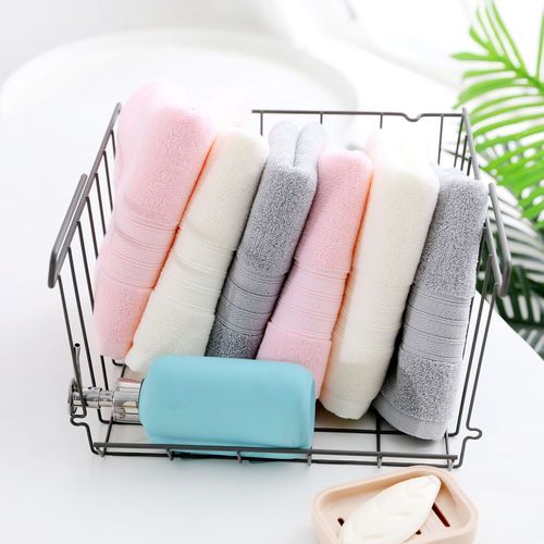 Factory Direct Sale 100% Cotton Solid Color Towels, Embroidered Logo Adult Face Towels, Soft and Comfortable Advertising Gift Towels