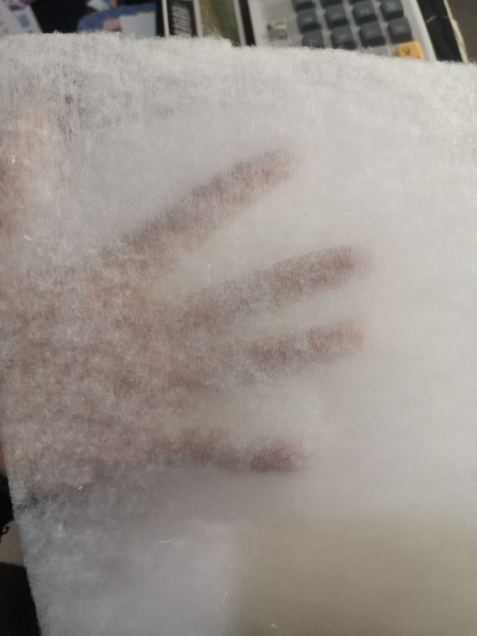 新款现货ES热风棉KN95白色口罩中间填充层 ES热风棉材料厂家直供