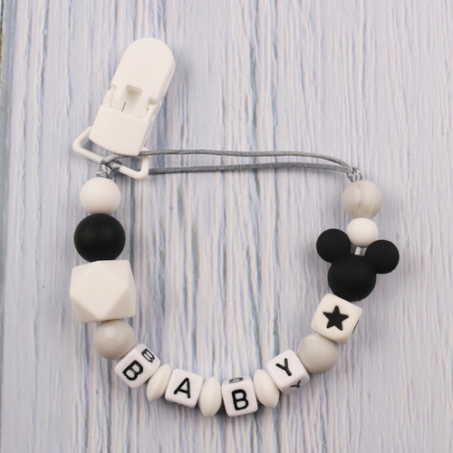 Amazon AliExpress baby pacifier anti-drop chain cartoon silicone pacifier chain teether chain baby products