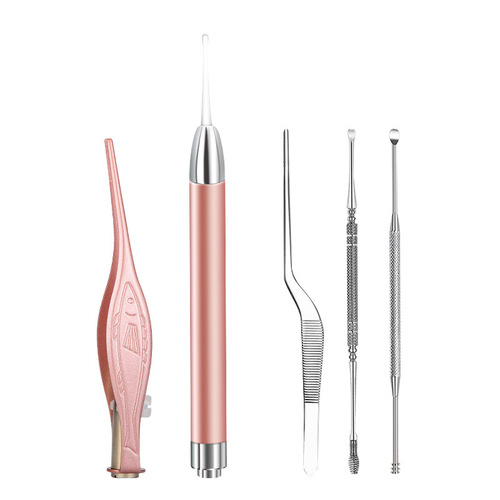 Luminescent ear scoop, ear cleaning tool, earwax remover, antique ear cleaning set, stainless steel ear cleaning kit, ear picking device, ear scooping tool, traditional ear cleaning scoop