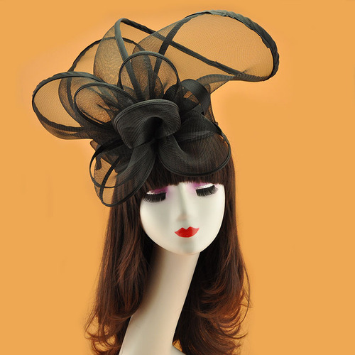 Amazon Mesh Headband European and American Decorations Horse Racing Hat Wedding Headpiece Feather Headband Hair Accessory