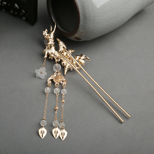 Ancient style Hanfu headdress, fringed bridal hairpin, rocking hairpin, comb plate, hair accessories, hairpin, ancient costume accessories, super fairy