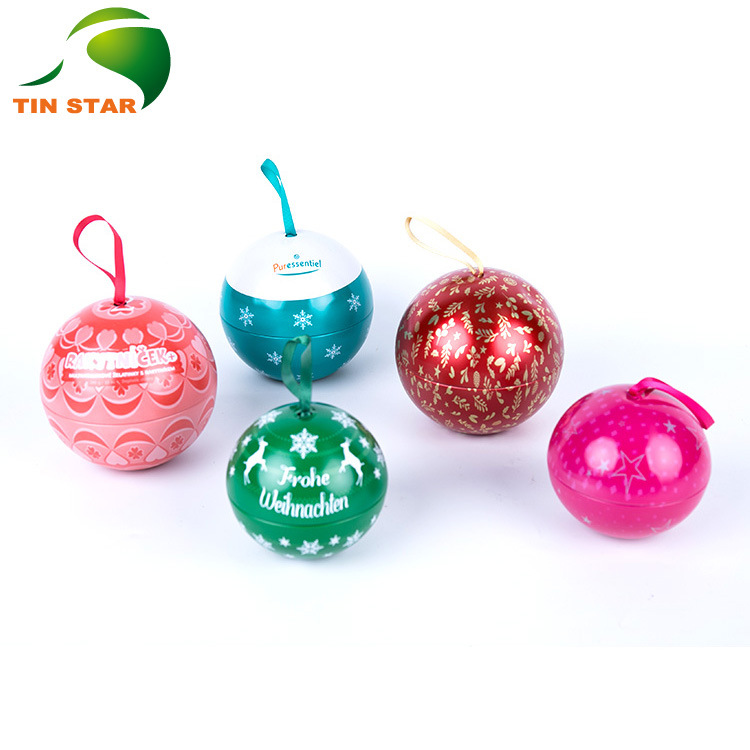 供应食品罐 礼品罐 圣诞球罐 万圣节糖果罐 马口铁罐 有丝带可提