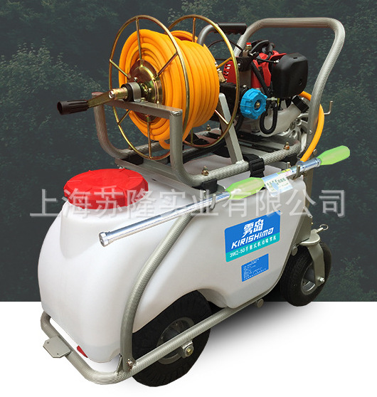 手推式高压机动喷雾打药机 雾岛3WZ-50轮式消毒机 喷雾机