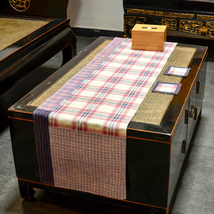 Chinese-style Home Fabric Handmade Native Cloth Patchwork Table Runner Mat Tea Mat Zen Tablecloth Inn Coaster Set