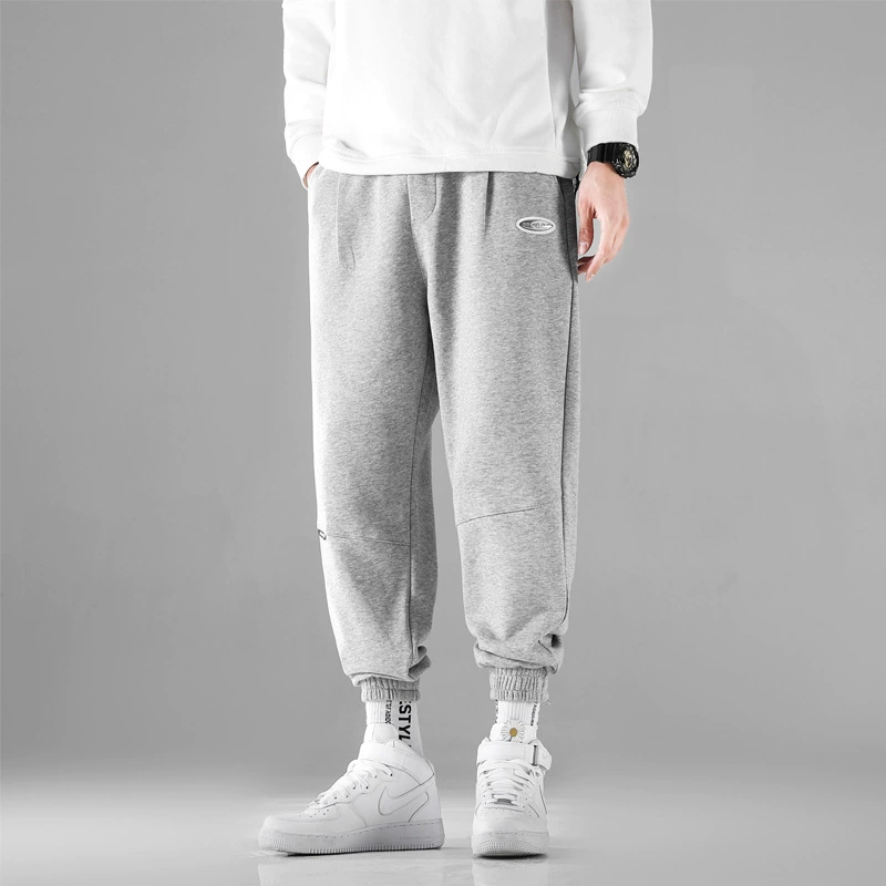 Мужские повседневные брюки, Осень-зима 2020, Модные свободные спортивные штаны в Корейском стиле, Универсальные однотонные брюки до щиколотки, спортивные брюки