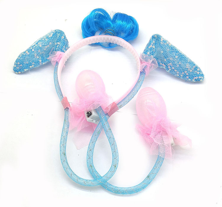 Fashion Creative Moving Rabbit Ears Luminous Headband party toys5