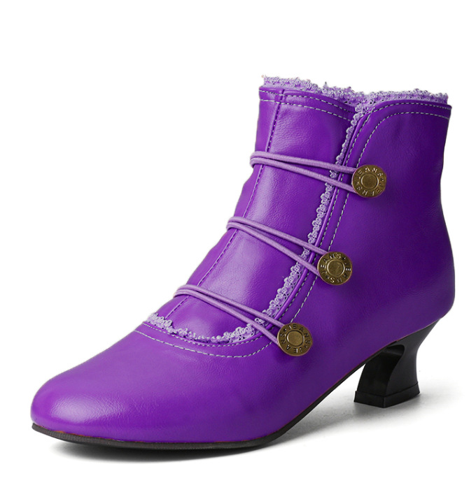 Stivali da pioggia da uomo Stivali da ufficio con fibbia slip-on in pelle con tacco basso e punta quadrata_voghion.com